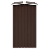 Garden Log Storage Shed Galvanised Steel 330x92x153 cm Brown - Top-Down View