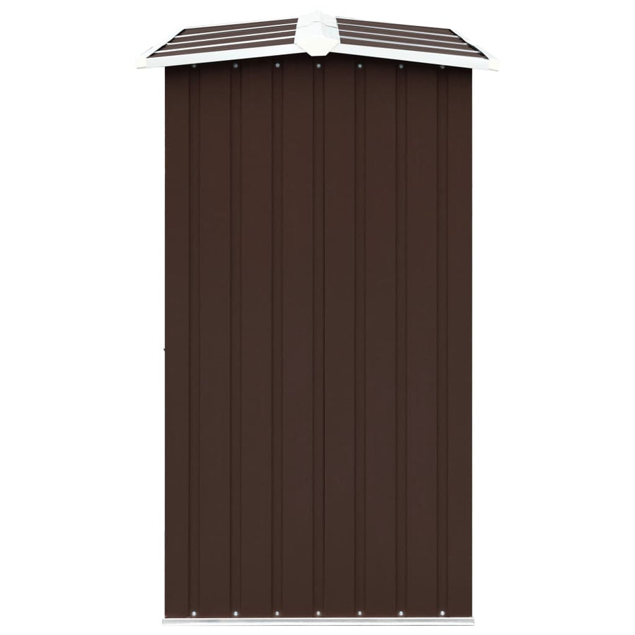 Garden Log Storage Shed Galvanised Steel 330x92x153 cm Brown