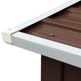 Garden Log Storage Shed Galvanised Steel 330x92x153 cm Brown - 45-Degree Angle