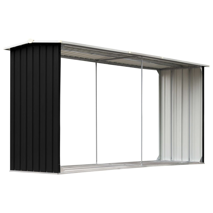Garden Log Storage Shed 330x92x153 cm Anthracite
