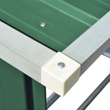 Garden Log Storage Shed Galvanised Steel 163x83x154 cm Green - Rear View