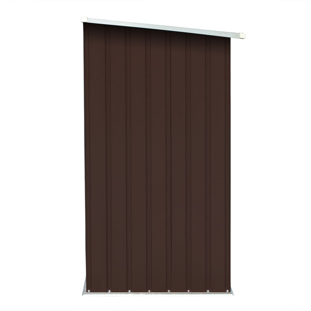 Garden Log Storage Shed Galvanised Steel 163x83x154 cm Brown
