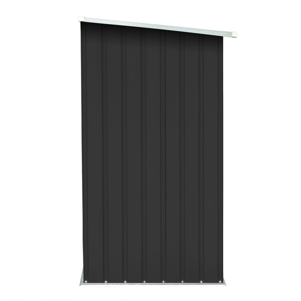 Garden Log Storage Shed Galvanised Steel 163x83x154 cm Anthracite