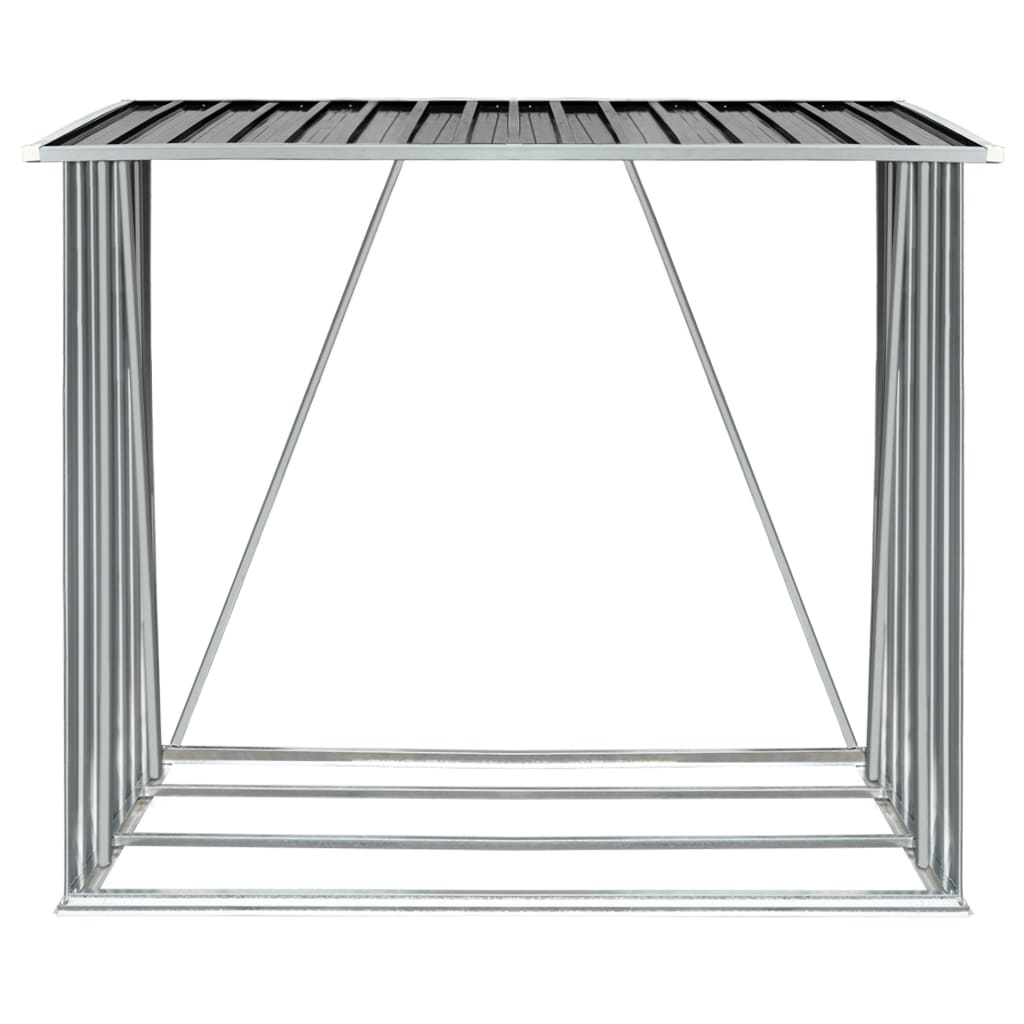 Garden Log Storage Shed Galvanised Steel 163x83x154 cm Anthracite