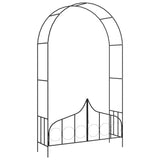 Garden Arch with Gate Black 138x40x238 cm Iron