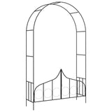 Garden Arch with Gate Black 138x40x238 cm Iron