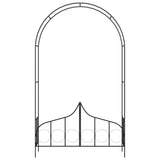 Garden Arch with Gate Black 138x40x238 cm Iron
