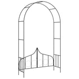 Garden Arch with Gate Black 138x40x238 cm Iron - Top-Down View