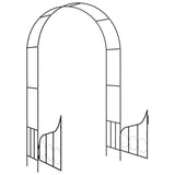 Garden Arch with Gate Black 138x40x238 cm Iron