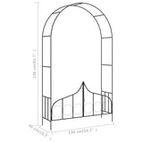 Garden Arch with Gate Black 138x40x238 cm Iron - Close-Up Angle