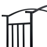 Garden Arch with Bench Black 128x50x207 cm Iron - 45-Degree Angle