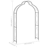 Garden Arch Black 150x34x240 cm Iron - 45-Degree Angle