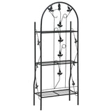 3-Layer Plant Rack Black 52x28x128 cm Iron