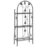 3-Layer Plant Rack Black 52x28x128 cm Iron - Top-Down View