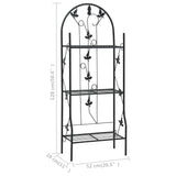 3-Layer Plant Rack Black 52x28x128 cm Iron - Close-Up Angle