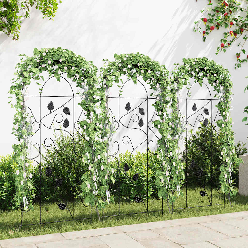 Plant Climbing Racks 3 pcs Black 40x100 cm Iron