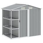 Garden Shed with Rack Grey 205x130x183 cm Iron