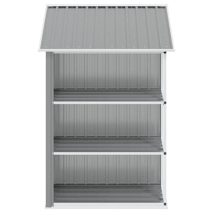 Garden Shed with Rack Grey 205x130x183 cm Iron
