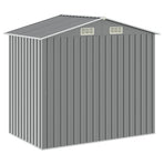Garden Shed with Rack Grey 205x130x183 cm Iron