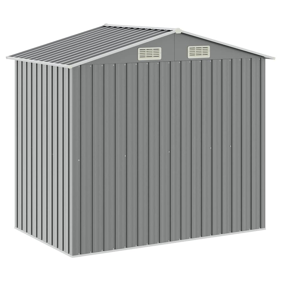 Garden Shed with Rack Grey 205x130x183 cm Iron