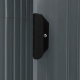 Garden Shed with Rack Grey 205x130x183 cm Iron - Low Angle