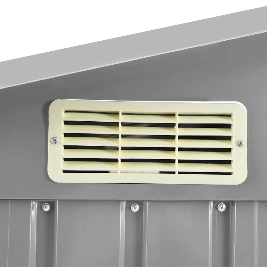 Garden Shed with Rack Grey 205x130x183 cm Iron