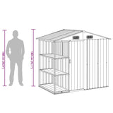 Garden Shed with Rack Grey 205x130x183 cm Iron