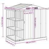 Garden Shed with Rack Grey 205x130x183 cm Iron - Extra Image