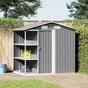 Garden Shed with Rack Grey 205x130x183 cm Iron