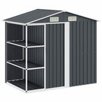 Garden Shed with Rack Anthracite 205x130x183 cm Iron