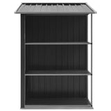 Garden Shed with Rack Anthracite 205x130x183 cm Iron - 45-Degree Angle