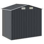 Garden Shed with Rack Anthracite 205x130x183 cm Iron