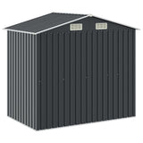 Garden Shed with Rack Anthracite 205x130x183 cm Iron - Rear View