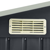 Garden Shed with Rack Anthracite 205x130x183 cm Iron - Low Angle