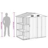 Garden Shed with Rack Anthracite 205x130x183 cm Iron - Extra Image