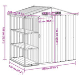 Garden Shed with Rack Anthracite 205x130x183 cm Iron - Extra Image