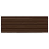 Roof Panels 12 pcs Galvanised Steel Brown - Front View