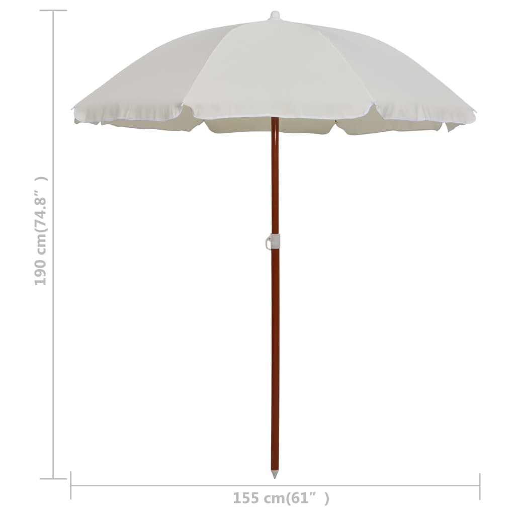 Garden Parasol with Steel Pole 180 cm Sand