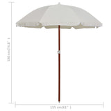 Garden Parasol with Steel Pole 180 cm Sand - 45-Degree Angle