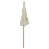 Garden Parasol with Steel Pole 240 cm Sand - Front View
