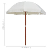 Garden Parasol with Steel Pole 240 cm Sand