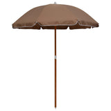 Garden Parasol with Steel Pole 180 cm Taupe