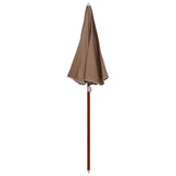 Garden Parasol with Steel Pole 180 cm Taupe - Front View