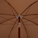 Garden Parasol with Steel Pole 240 cm Taupe - Top-Down View