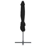 Cantilever Garden Parasol with Steel Pole Black 250x250 cm - Top-Down View