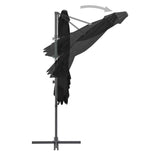 Cantilever Garden Parasol with Steel Pole Black 250x250 cm - 45-Degree Angle