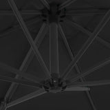 Cantilever Garden Parasol with Steel Pole Black 250x250 cm - Rear View
