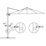 Cantilever Garden Parasol with Steel Pole Black 250x250 cm - Low Angle
