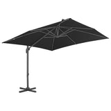 Cantilever Garden Parasol with Aluminium Pole 3x3 m Black - Front View