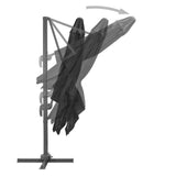 Cantilever Garden Parasol with Aluminium Pole 3x3 m Black - Top-Down View